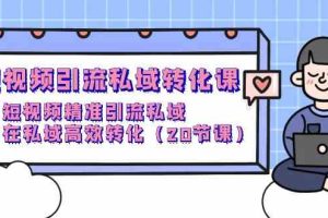 (9926期)短视频引流 私域转化课,短视频精准引流私域,在私域高效转化(20节课)