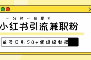 （10587期）爆粉秘籍！30s一个作品，小红书图文引流高质量兼职粉，单号日引50+