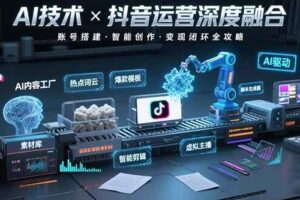 （15630期）AI技术与抖音运营的深度融合应用：涵盖账号搭建、内容创作、收益变现等