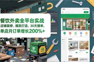 (16978期)餐饮外卖全平台实战,店铺装修、爆款打造、30天爆单,手把手教学,单店月订单增长200%+